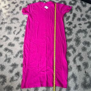 NWT J Crew Hot Pink Tshirt Midi Dress M Medium Small